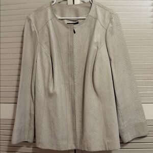 Alfani  Cream Leather Jacket 2X